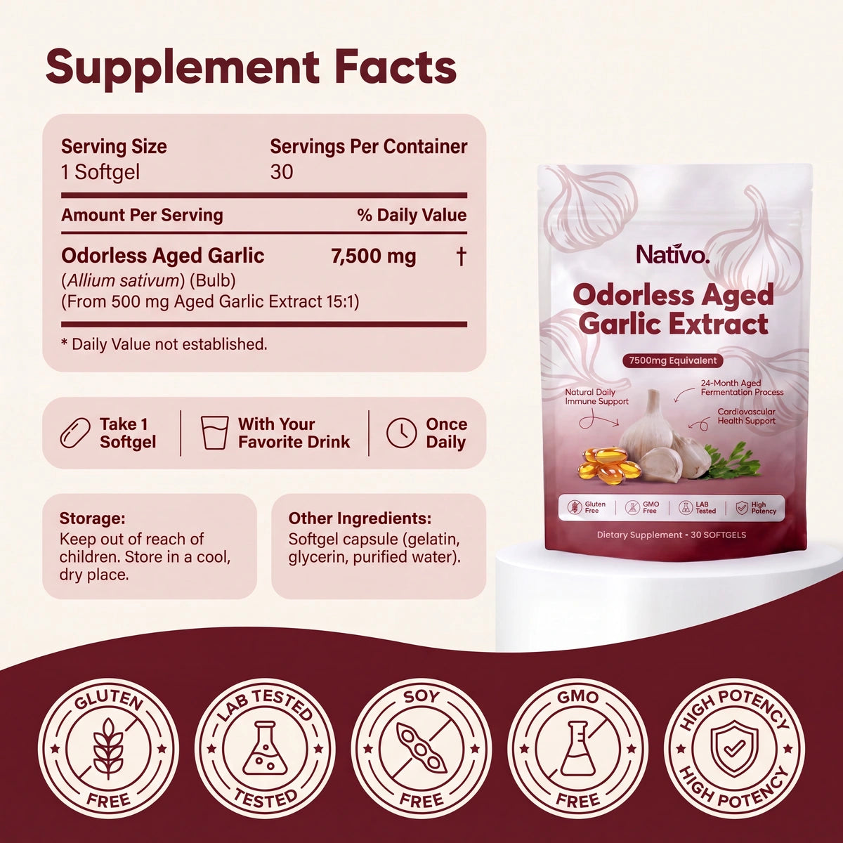 Odorless Aged Garlic Extract